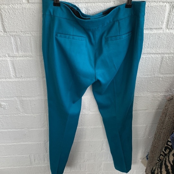 Anthropologie by Leifsdottir Teal Cropped Trouser Zipper at Ankle Pants sz 6 - Picture 8 of 10